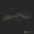 The Gambia map abstract geometric mesh polygonal light concept