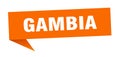 Gambia sticker. Gambia signpost pointer sign.