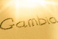 Gambia title on the sand beach Royalty Free Stock Photo