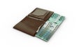 Gambian Dalasi notes in wallet