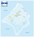 Gambier Islands vector map with flag, French Polynesia Royalty Free Stock Photo