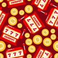 Gamble casino slot game machine repeat seamless pattern doodle cartoon Great for fabric packaging wallpaper