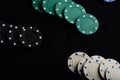 Gamble chips on table