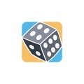 gamble dice icon simple flat logo