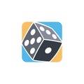 gamble dice icon simple flat logo