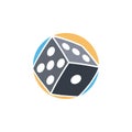 gamble dice icon simple flat logo