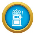 Gamble machine icon blue vector isolated