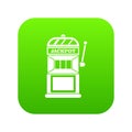 Gamble machine icon digital green