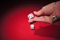 Gamble: throwing the dices Royalty Free Stock Photo