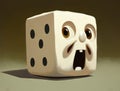 A gambler's face in a state of exhilaration as the dice roll. Art concept. AI generation