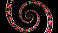 Gambling addiction and losing touch with reality concept theme with droste effect on a casino roulette wheel creating a vortex