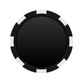 Gambling, black bright poker game chip, vector illustration