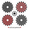 Gambling card suit poker four vector patterns based on clubs