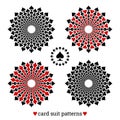 Gambling card suit poker four vector patterns based on spades