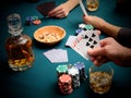Gambling at the card table Royalty Free Stock Photo