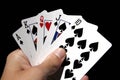 Gambling Cards In Hand Royalty Free Stock Photo