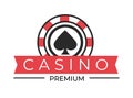 Casino club isolated icon spades sign poker chip