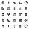 Gambling casino elements vector icons set