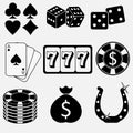 Gambling and casino flat icons Royalty Free Stock Photo