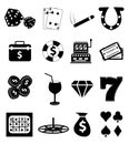 Gambling casino icons set