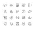 Gambling casino line icons, signs, vector set, outline illustration concept Royalty Free Stock Photo