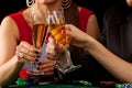 Gambling champagne cheers Royalty Free Stock Photo