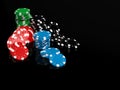 Gambling Chips on Black Background