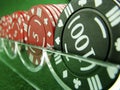 Gambling Chips Racked Royalty Free Stock Photo