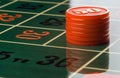 Gambling Chips on a roulette table Royalty Free Stock Photo
