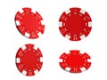 Gambling Chips on White. Clipping path