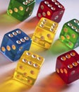 Gambling - Colored Dice Royalty Free Stock Photo
