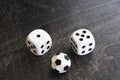 Gambling with dice and football win money Royalty Free Stock Photo