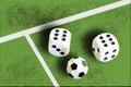 Gambling with dice and football win money Royalty Free Stock Photo