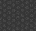 Gambling Dices Seamless Pattern on Dark Background. Vector