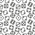 Gambling Dices Seamless Pattern on White Background. illustration.