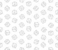 Gambling Dices Seamless Pattern on White Background. Vector