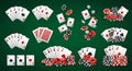 Gambling Game Elements Poker Cards Dice and Chips image Royalty Free Stock Photo