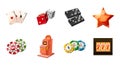 Gambling icon set, cartoon style Royalty Free Stock Photo