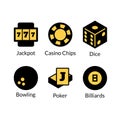 Gambling icons set