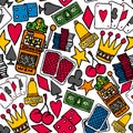 Gambling Seamless pattern / Casino background Royalty Free Stock Photo