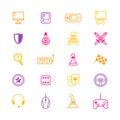 Gambling, Table and Computer Game Thin Line Icon Set. Vector Royalty Free Stock Photo
