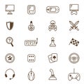 Gambling, Table and Computer Game Thin Line Icon Set. Vector Royalty Free Stock Photo