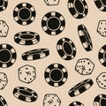 Gambling vintage seamless pattern