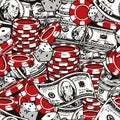 Gambling vintage seamless pattern Royalty Free Stock Photo