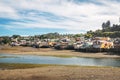 Gamboa Palafitos Stilt Houses at low tide - Castro, Chiloe Island, Chile Royalty Free Stock Photo