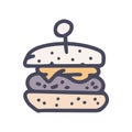 gamburger color vector doodle simple icon design