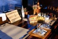 Gamburger and french fries at cafe on table. Royalty Free Stock Photo