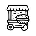 gamburger trade cart line vector doodle simple icon