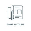 Game account vector line icon, linear concept, outline sign, symbol