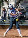 Game action on the dirt infield